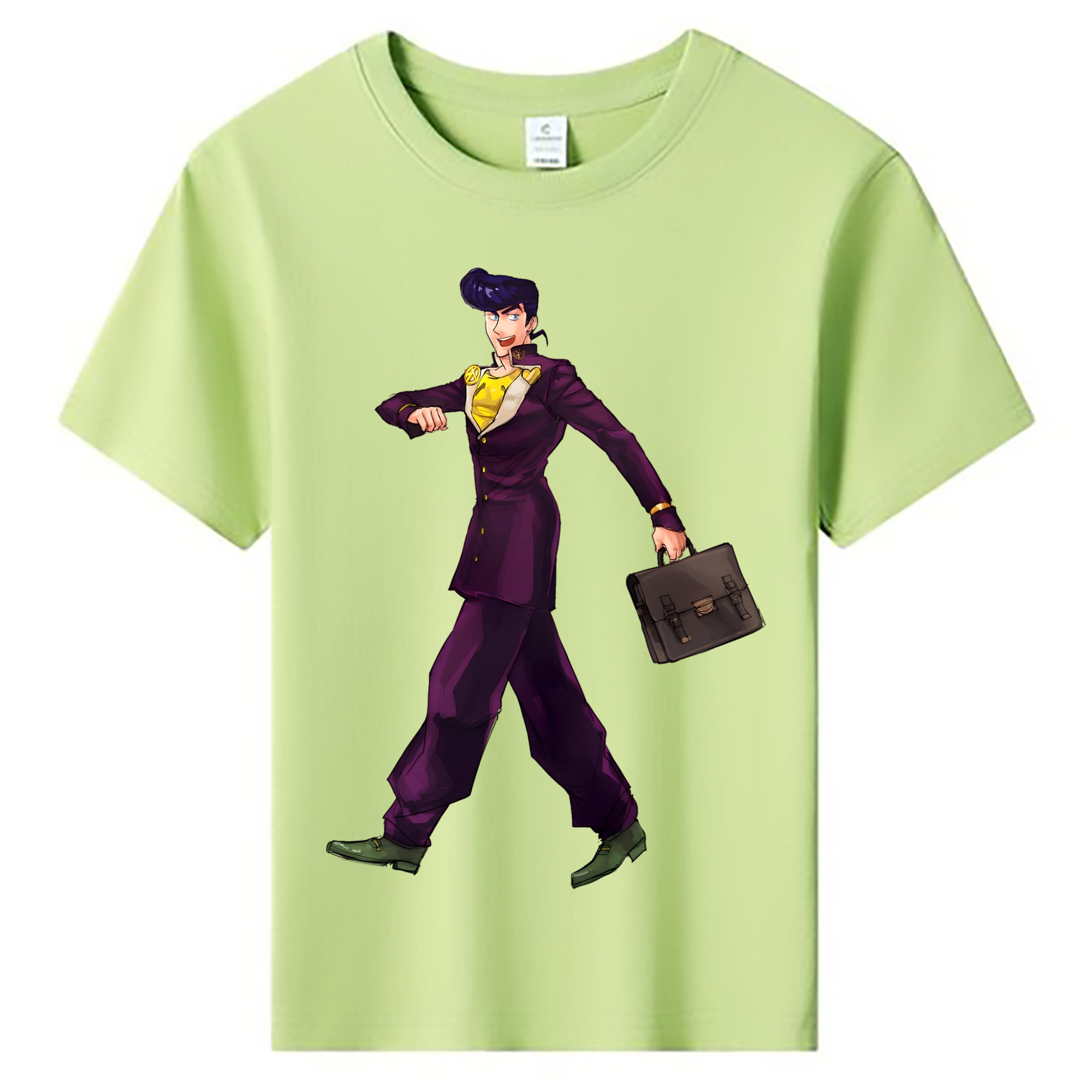 （画像用） ジョジョの奇妙な冒険 ひがしかた じょうすけ JoJo's Bizarre Adventure Higashikata Josuke 綿100％キッズTシャツ（フロントプリント）